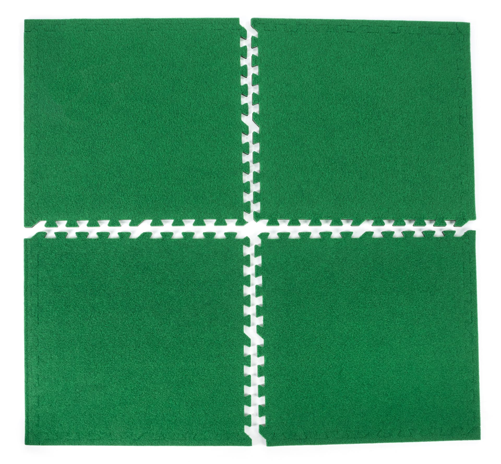 Soft turf carpet tiles with simple assembly