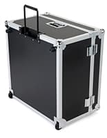 Trade show floor tile carrying case with open lid