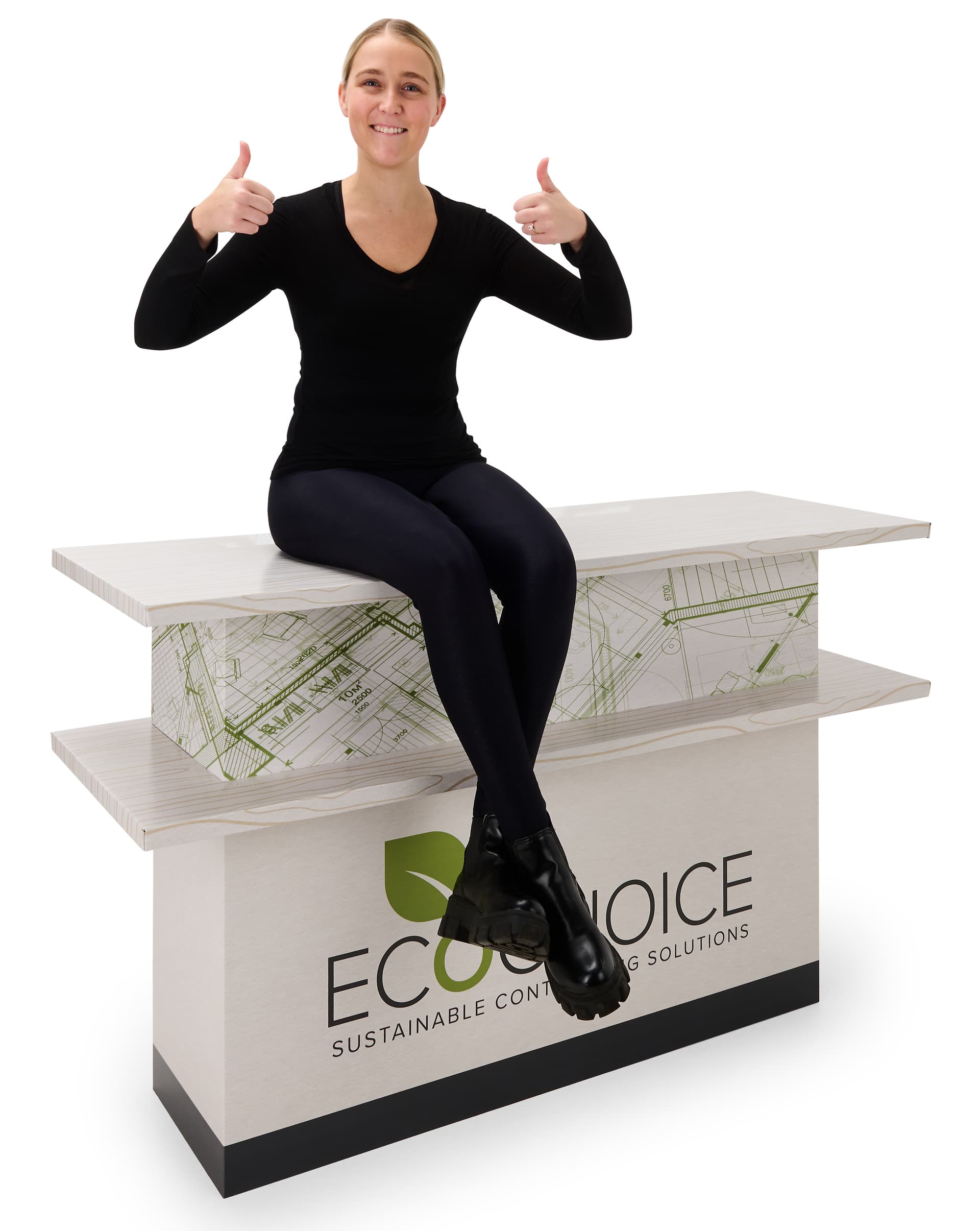 Eco-friendly display counter with extremely durable design