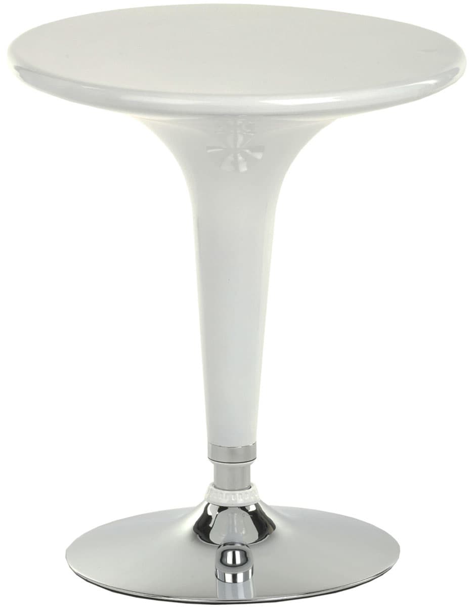 White Trade Show Table and Chairs, Plastic & Synthetic Leather