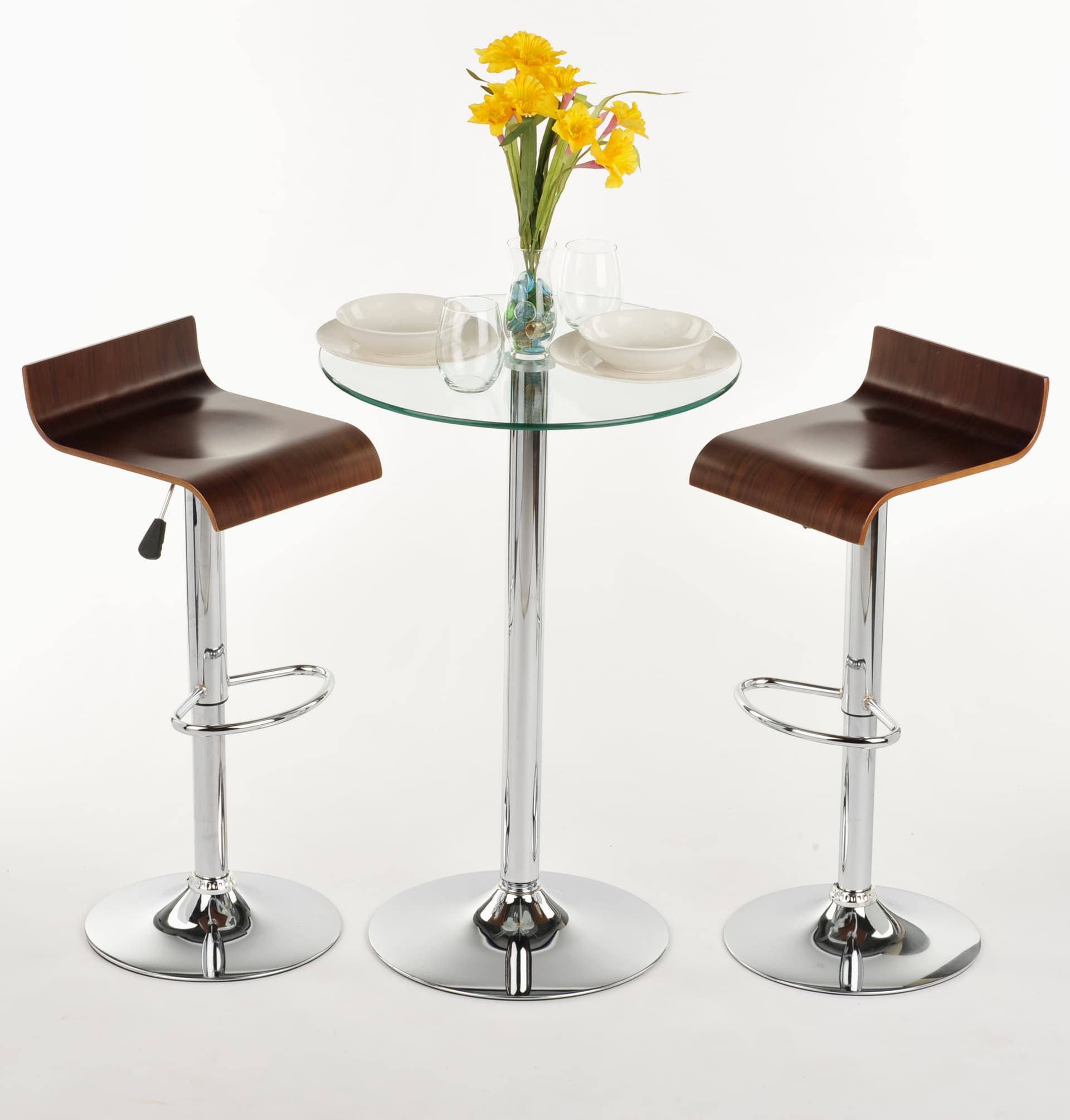 Glass High Top Table and Chairs