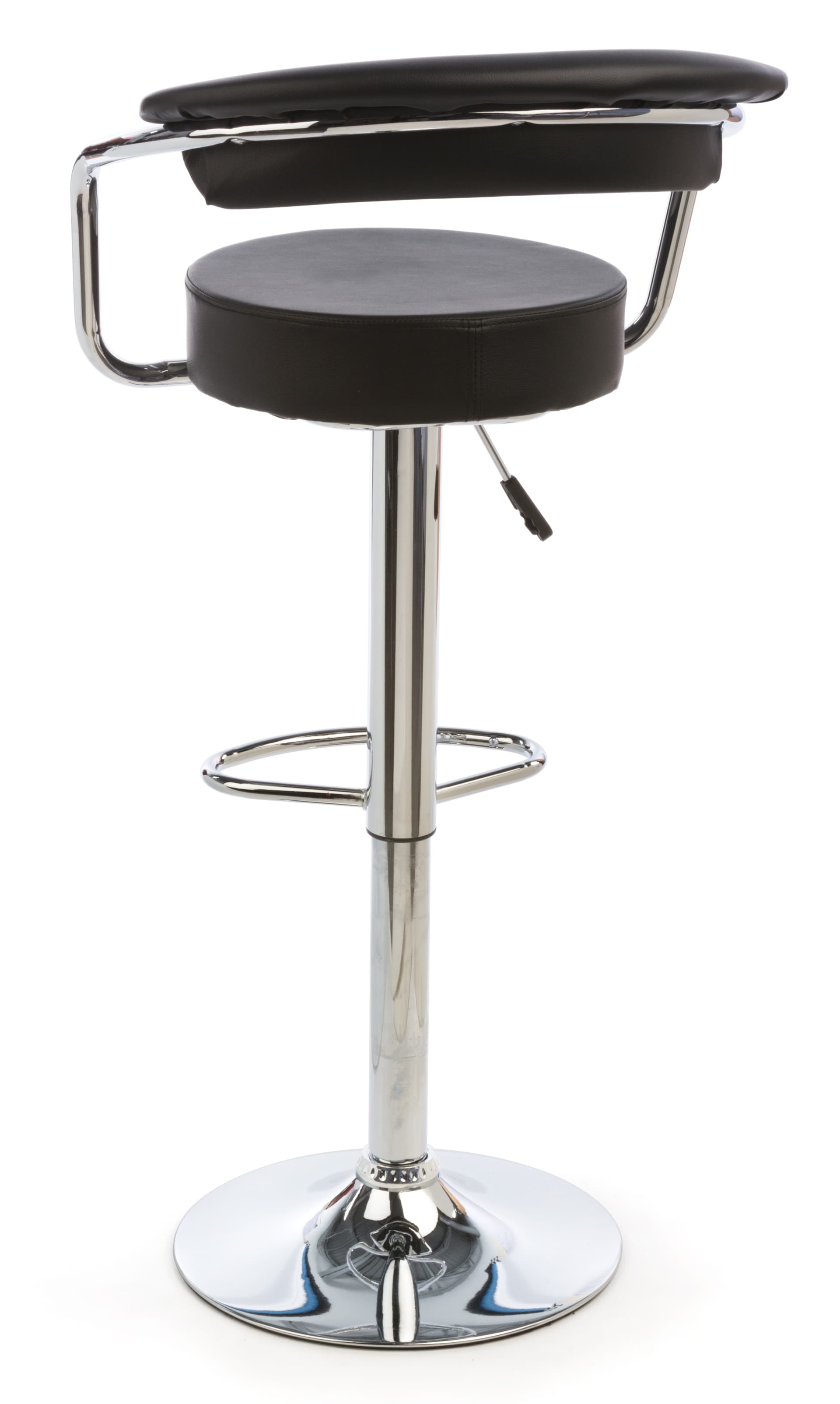 Black Hydraulic Bar Stool and Table Set with Backrest