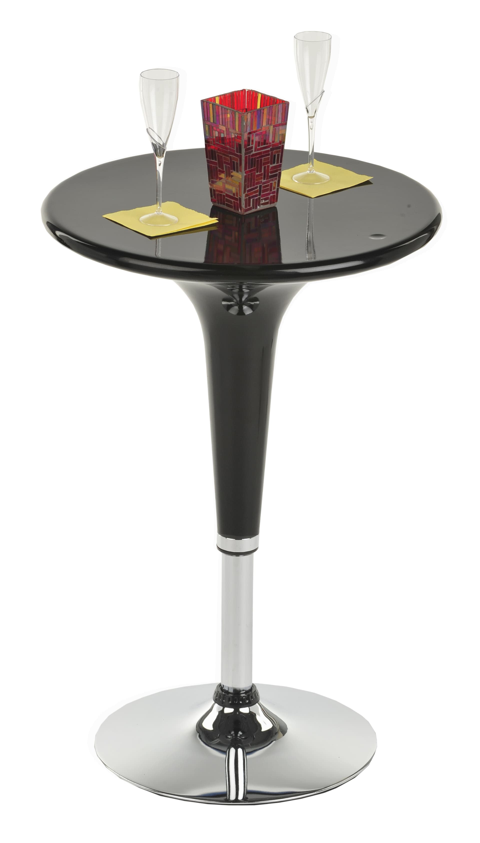 Black Hydraulic Bar Stool and Table Set, ABS Plastic Highboy