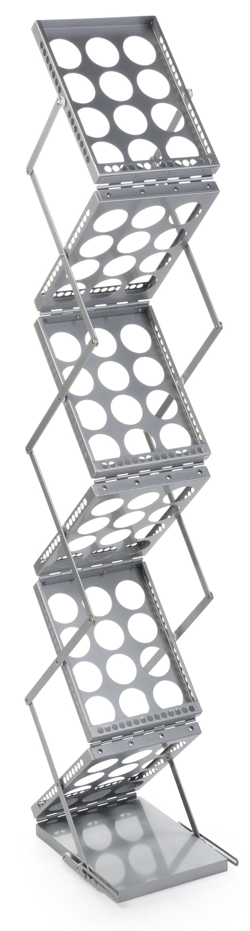 Curved exhibit booth backwall set with magazine rack