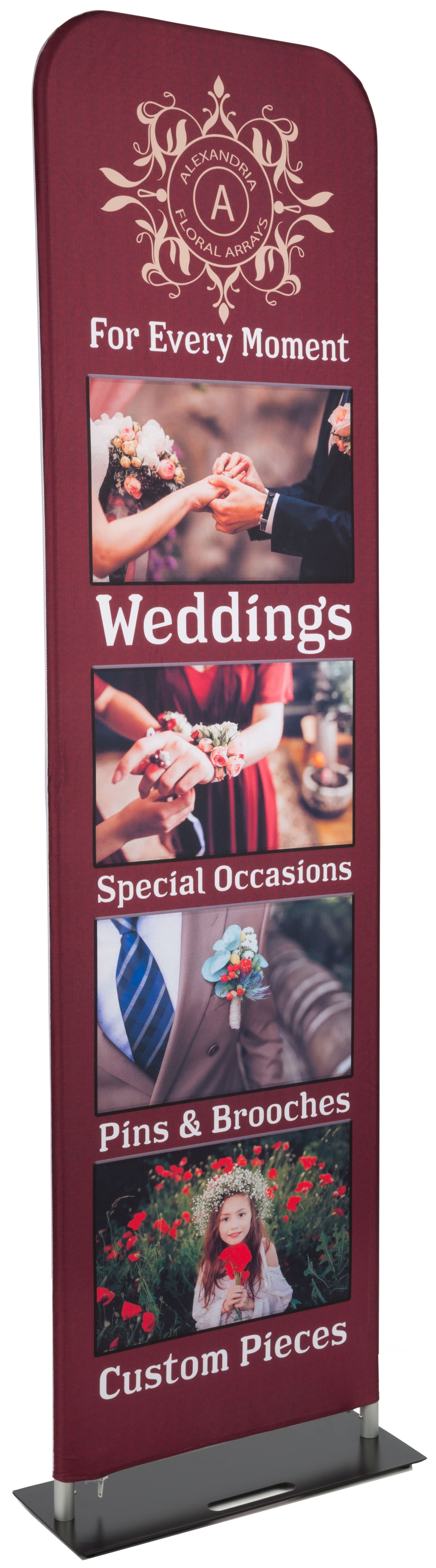 Economy banner display booth kit with 2 fabric stands