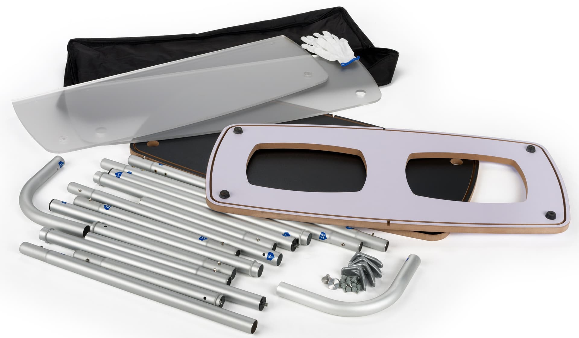 Inline exhibit booth kit with carrying bags