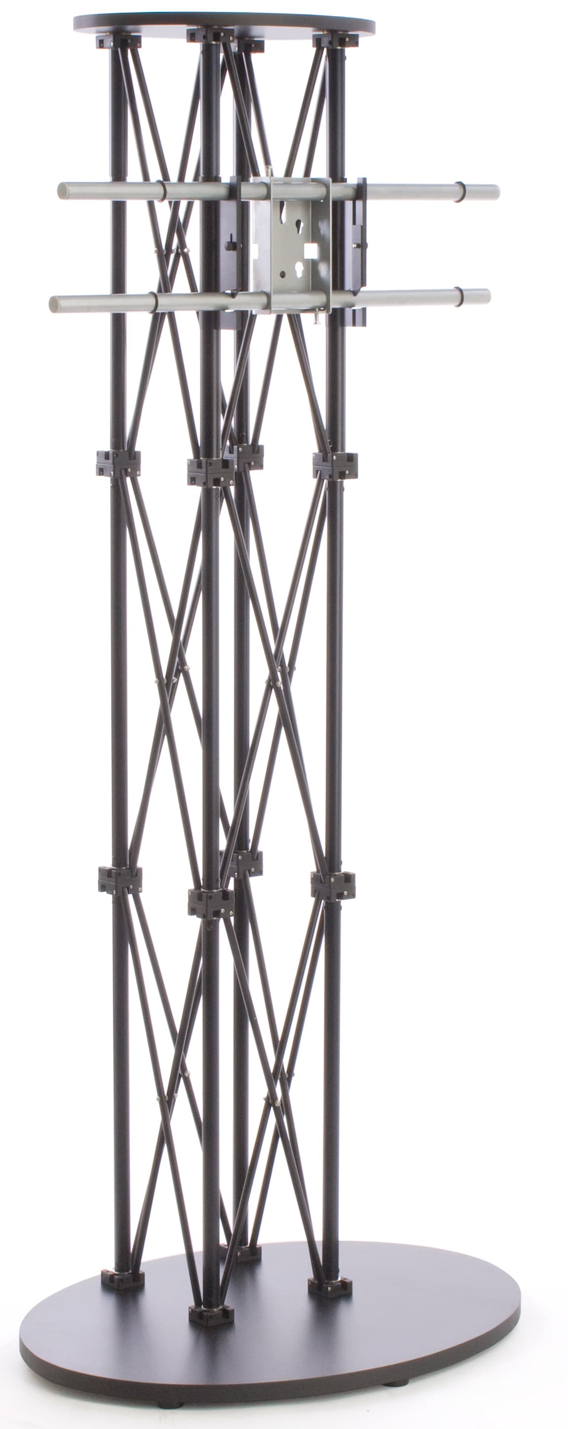 Inline exhibit booth kit with TV stand