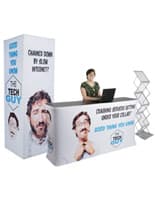Inline exhibit booth set with custom printing