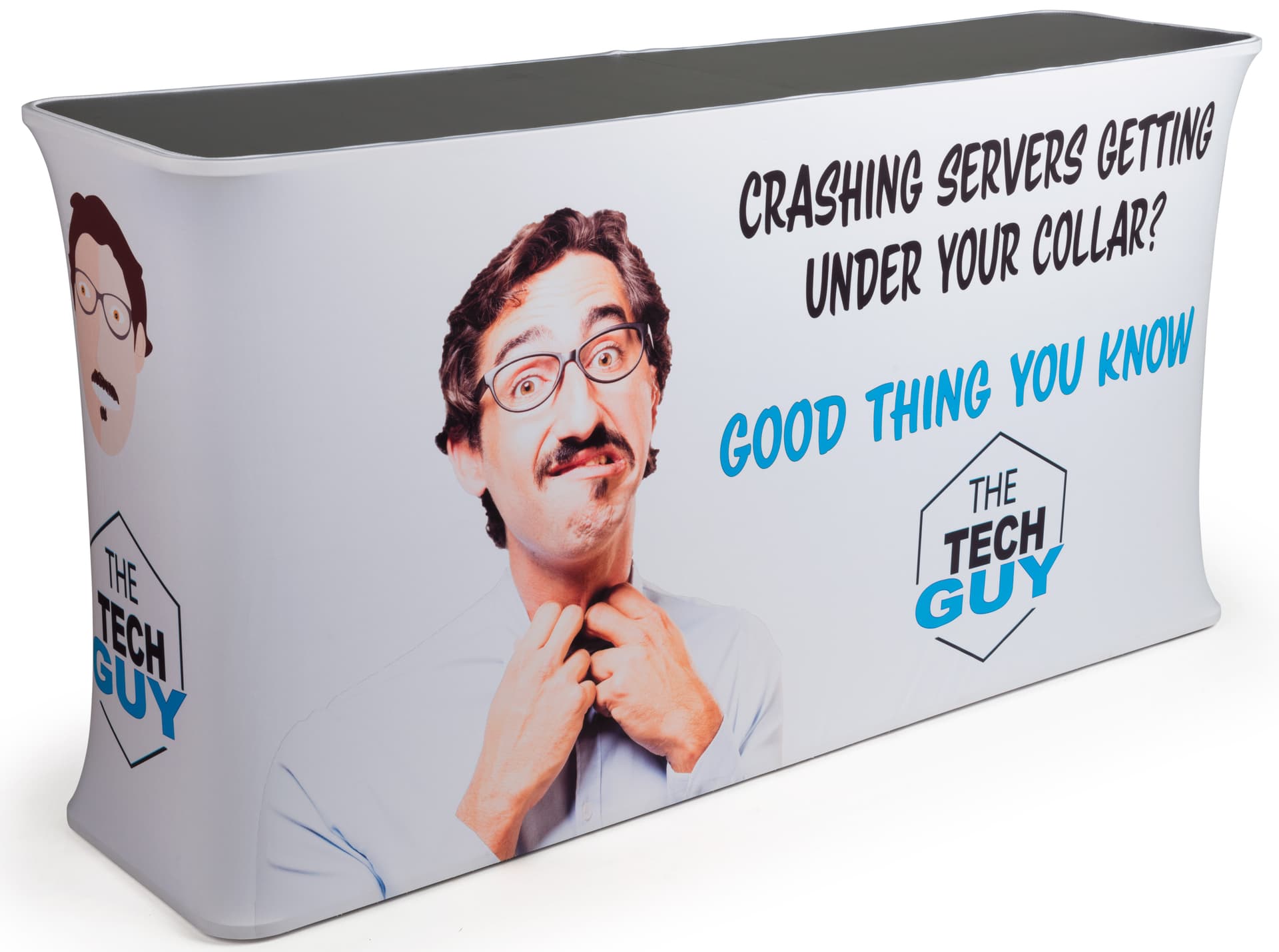 Inline exhibit booth set with counter