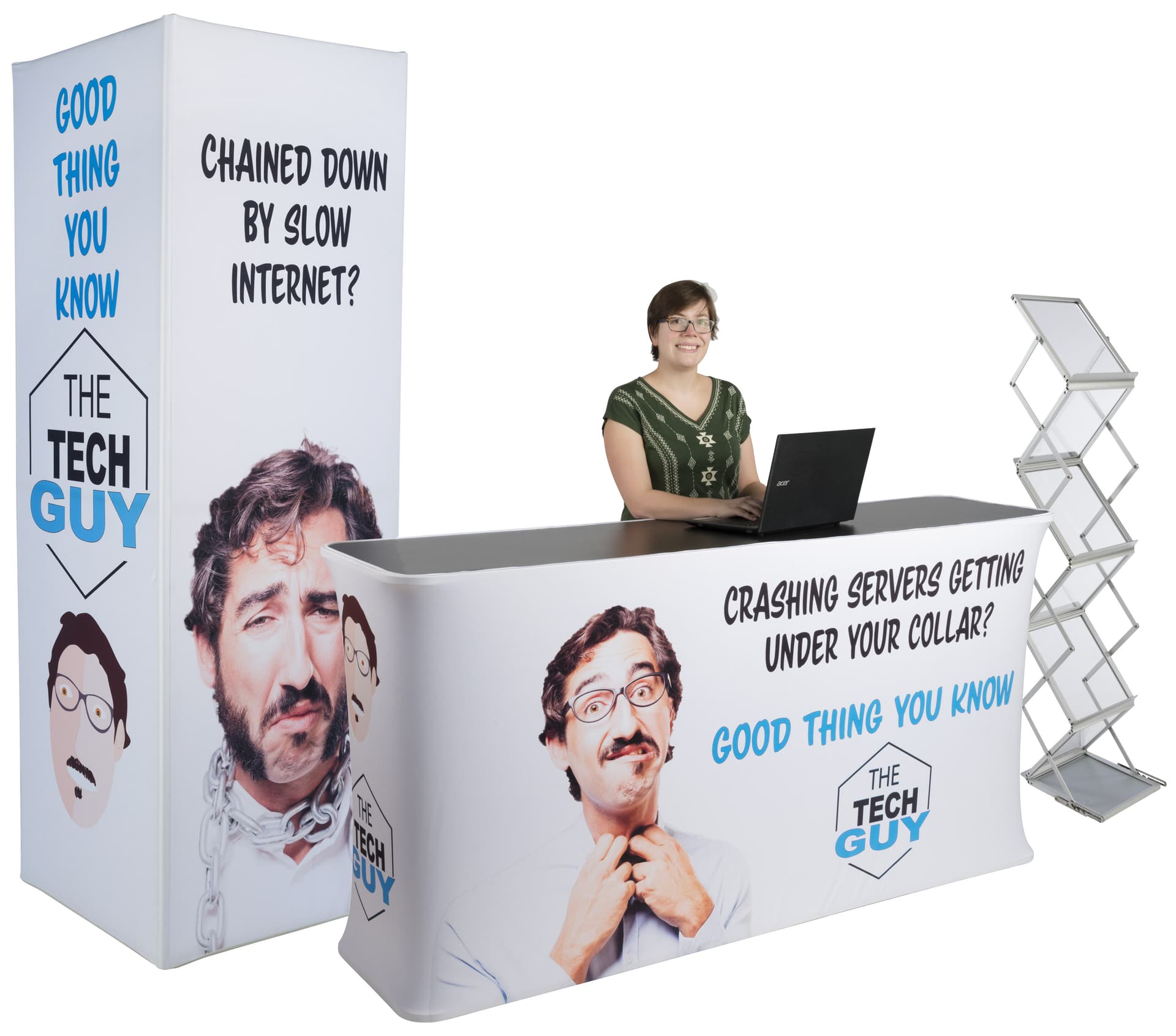 Inline exhibit booth set with 3 pieces