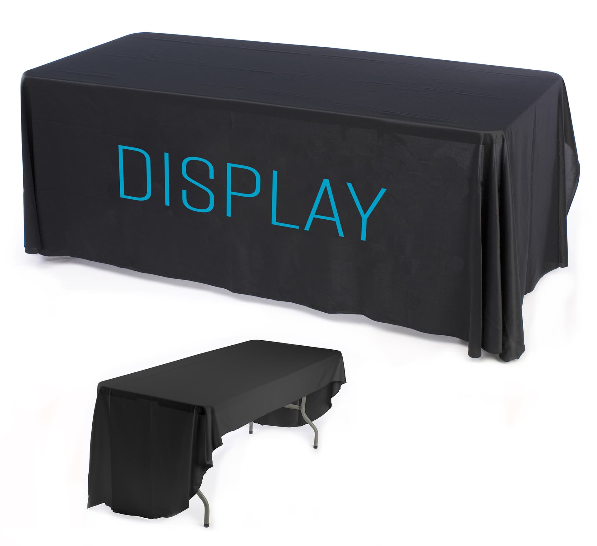 10' trade show booth kit with 1 color imprint on black table cover