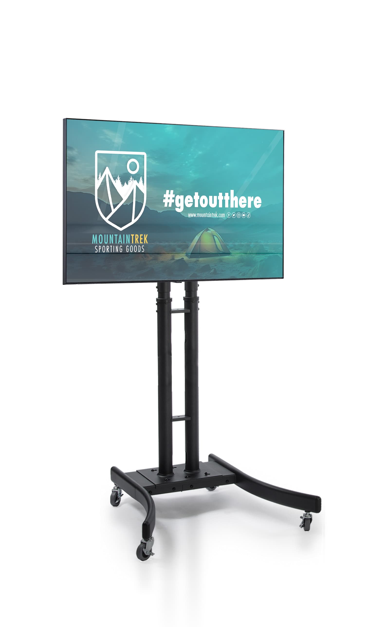 10 x 10 trade show booth package with black tv stand 