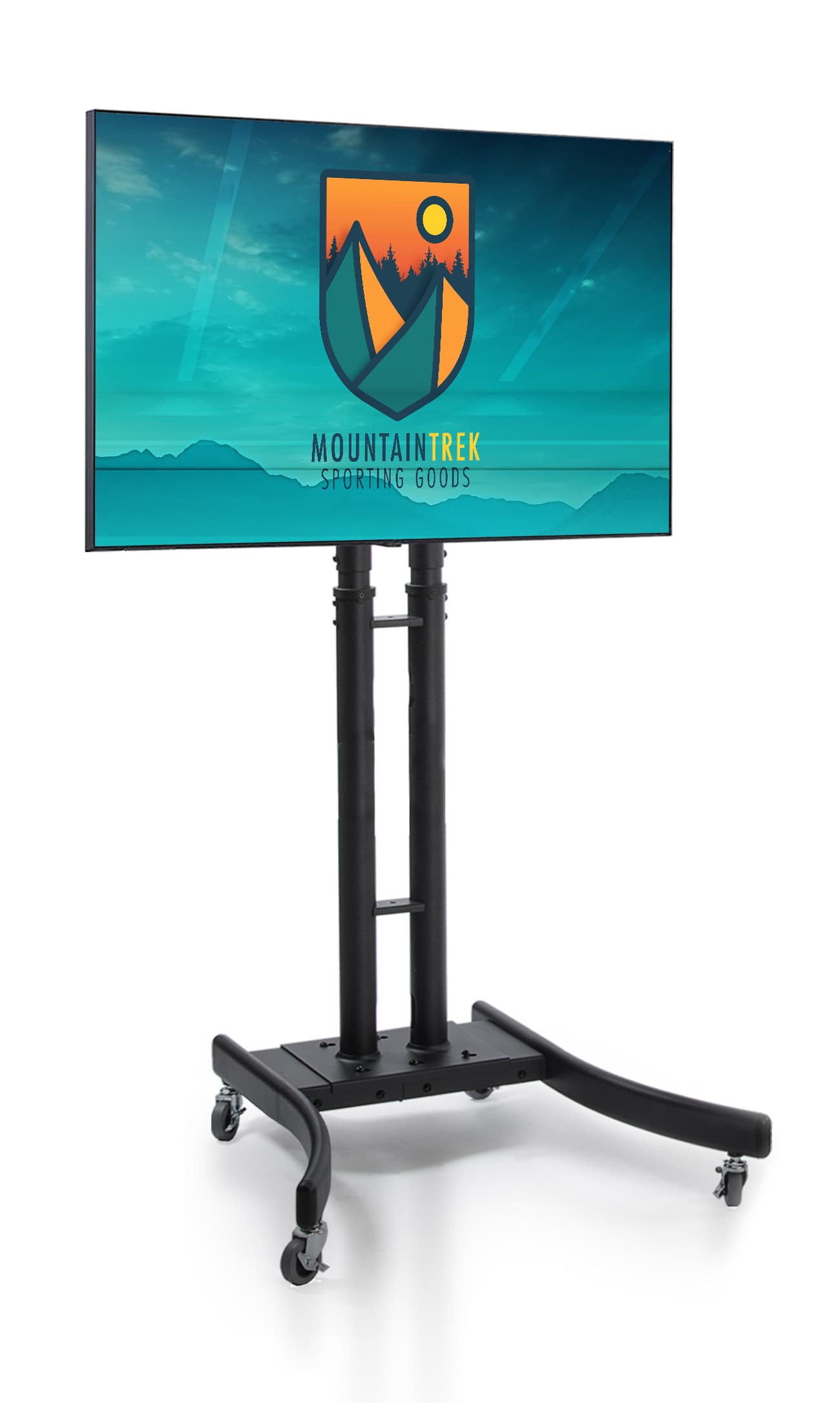 Trade show booth kits with black collapsible tv stand 