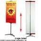 Banner Stand with Custom 24"w Graphic, Adjustable Height, Single Sided - Black