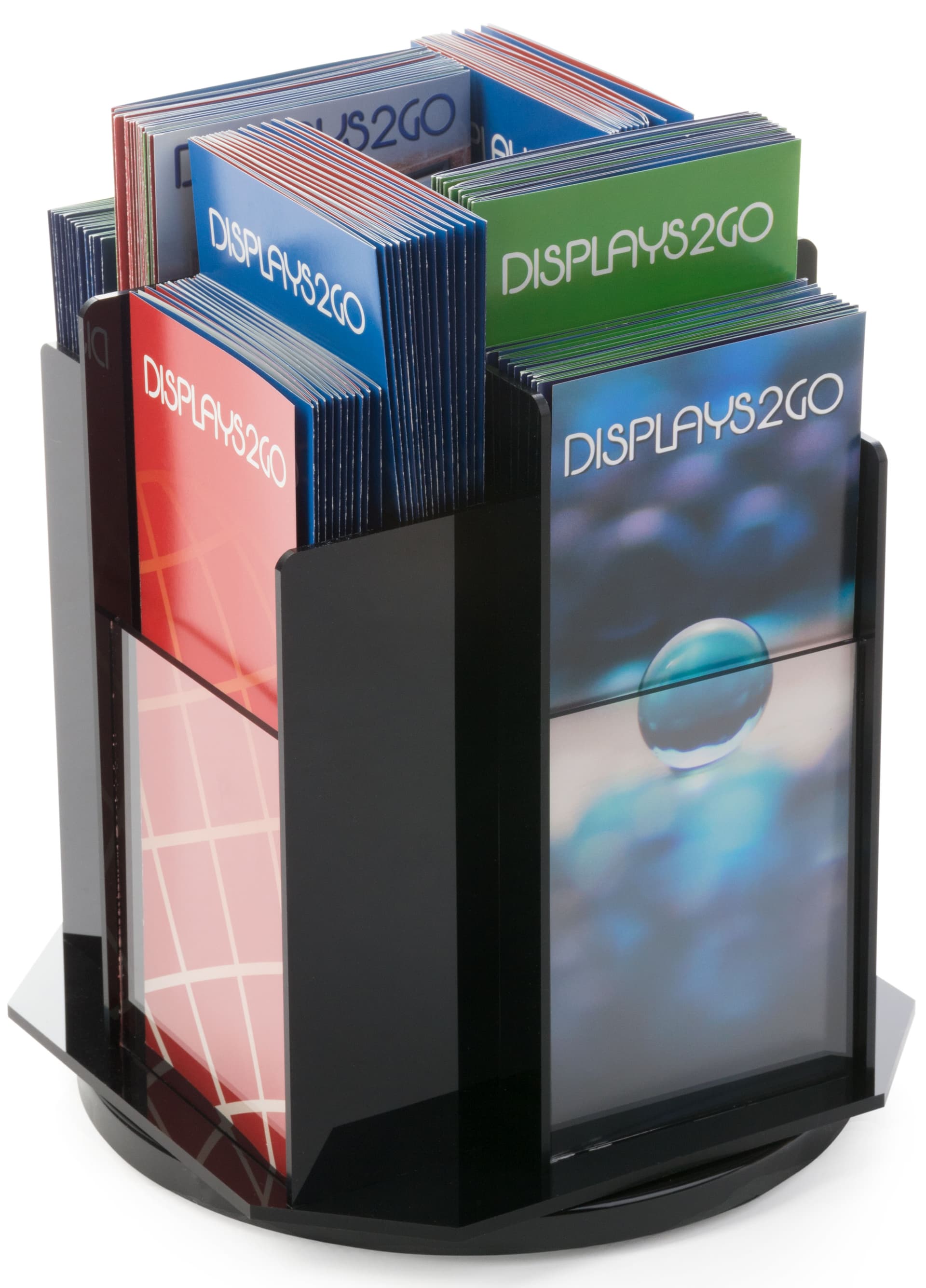 Rotating Literature Holder with 8 Pockets