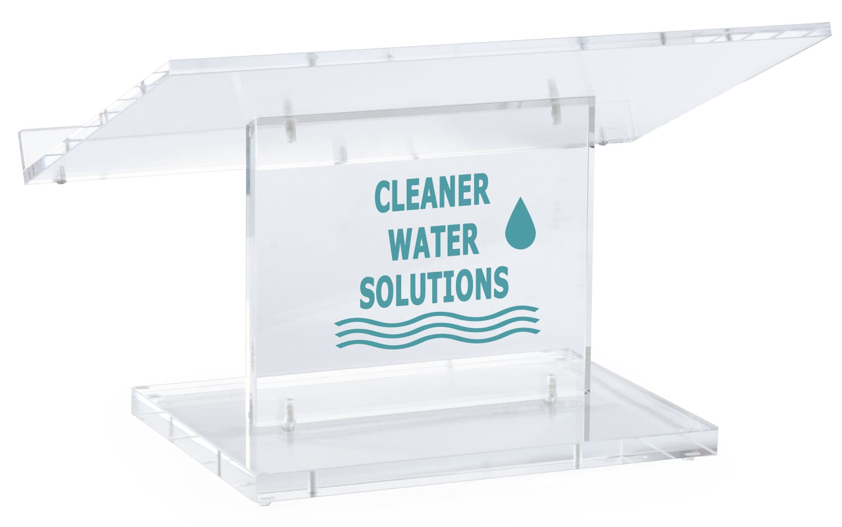 Custom Acrylic Desktop Podium comes with One Color Printing Options