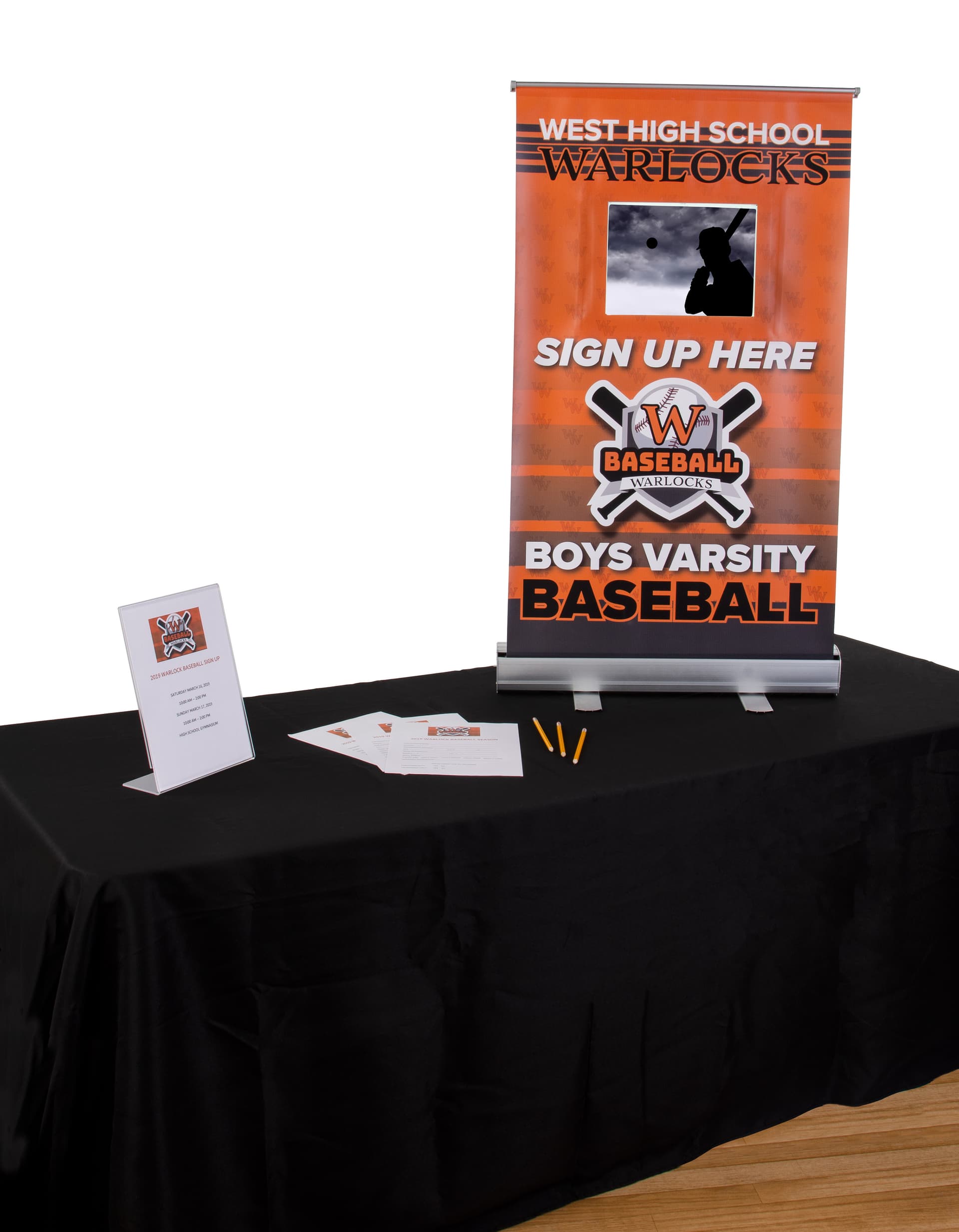 Digital banner stand for tabletop use