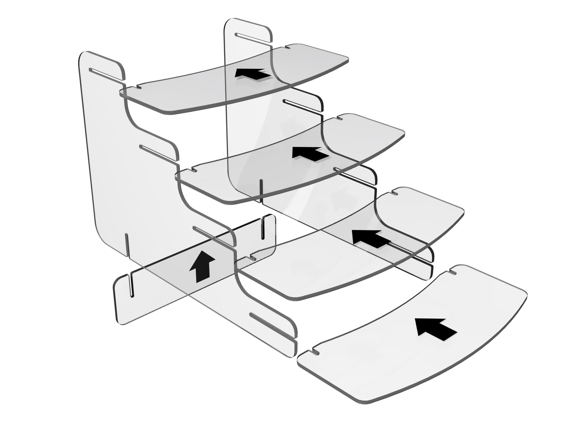 Easily Assembled Acrylic Step Riser