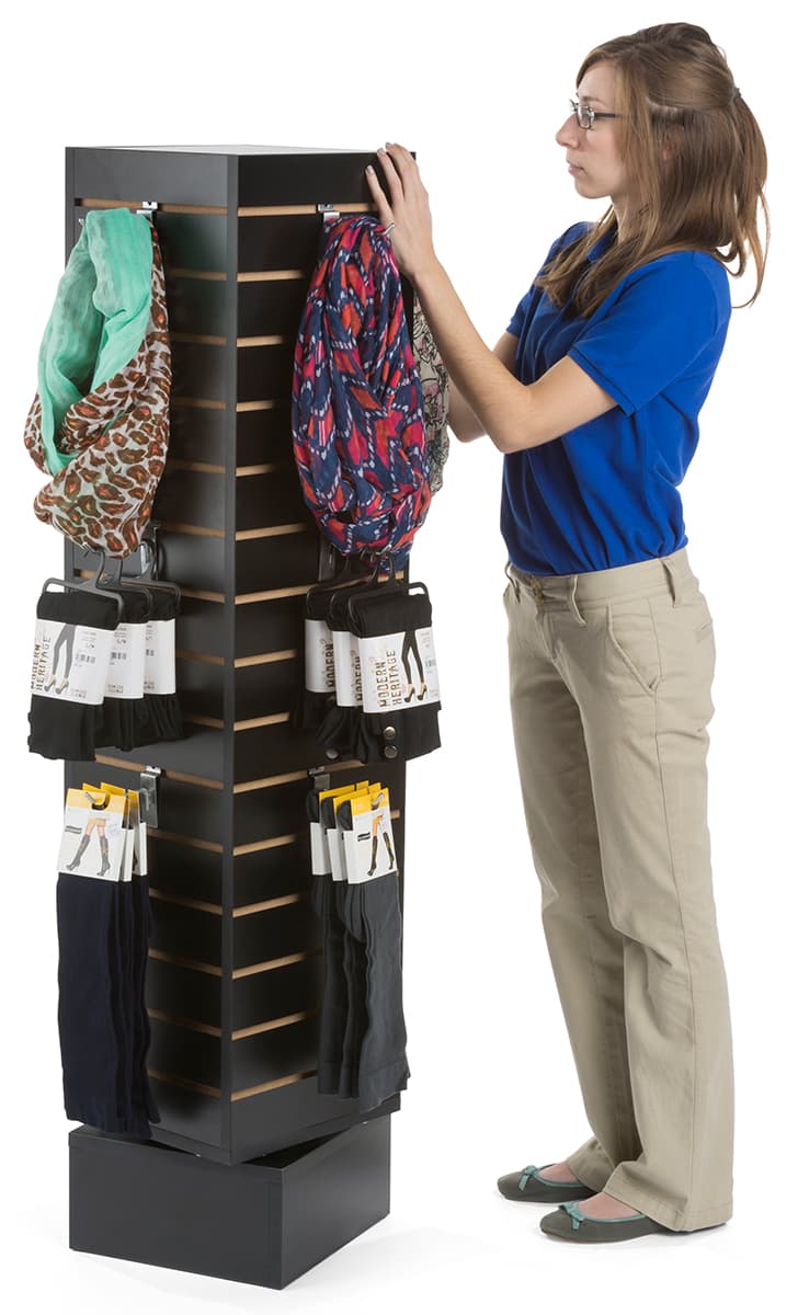 4-Sided Spinning Slatwall Stand