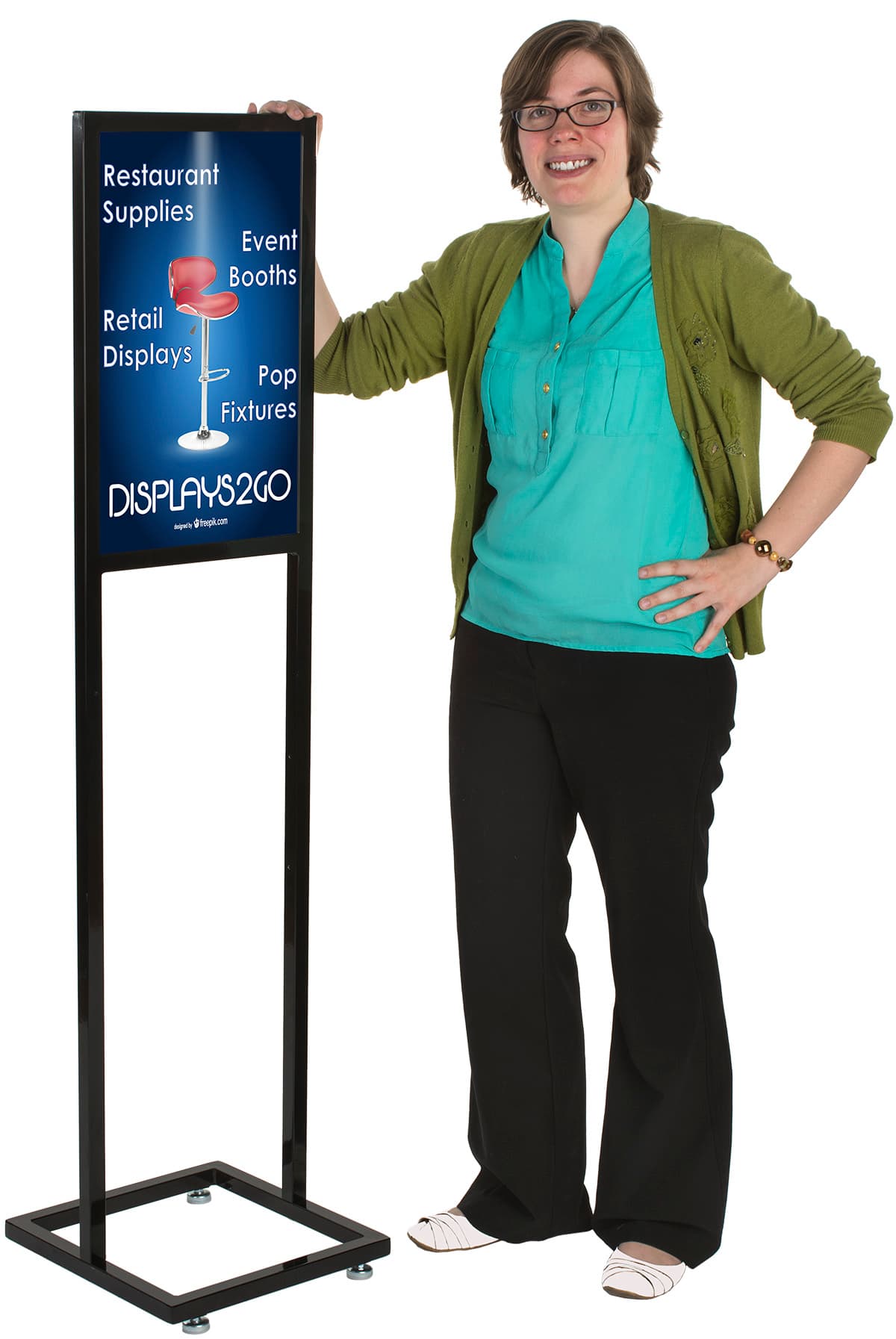 Steel 14" x 22" Black Poster Stand