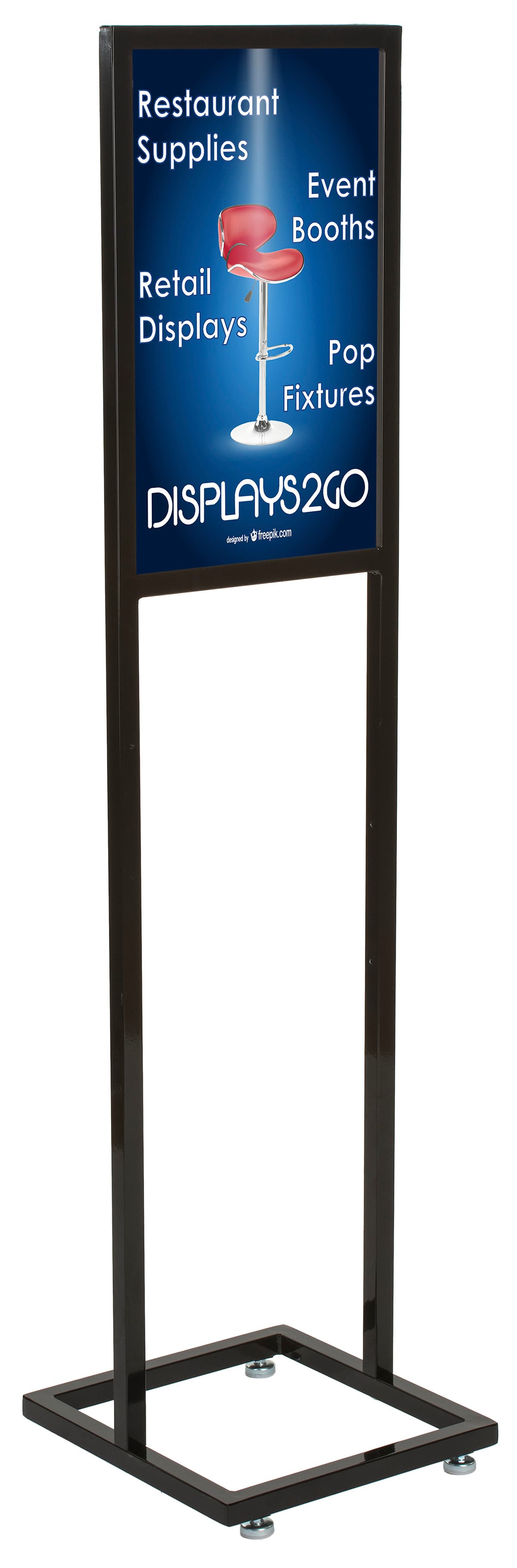 14" x 22" Black Poster Stand with Glossy Powder Coated Finish