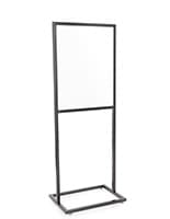 22 x 28 Poster Stand for Floor, Top Insert, 2 Sided, Floor Levelers - Gray, Speckle Metal sign holder in modern gray speckled finish