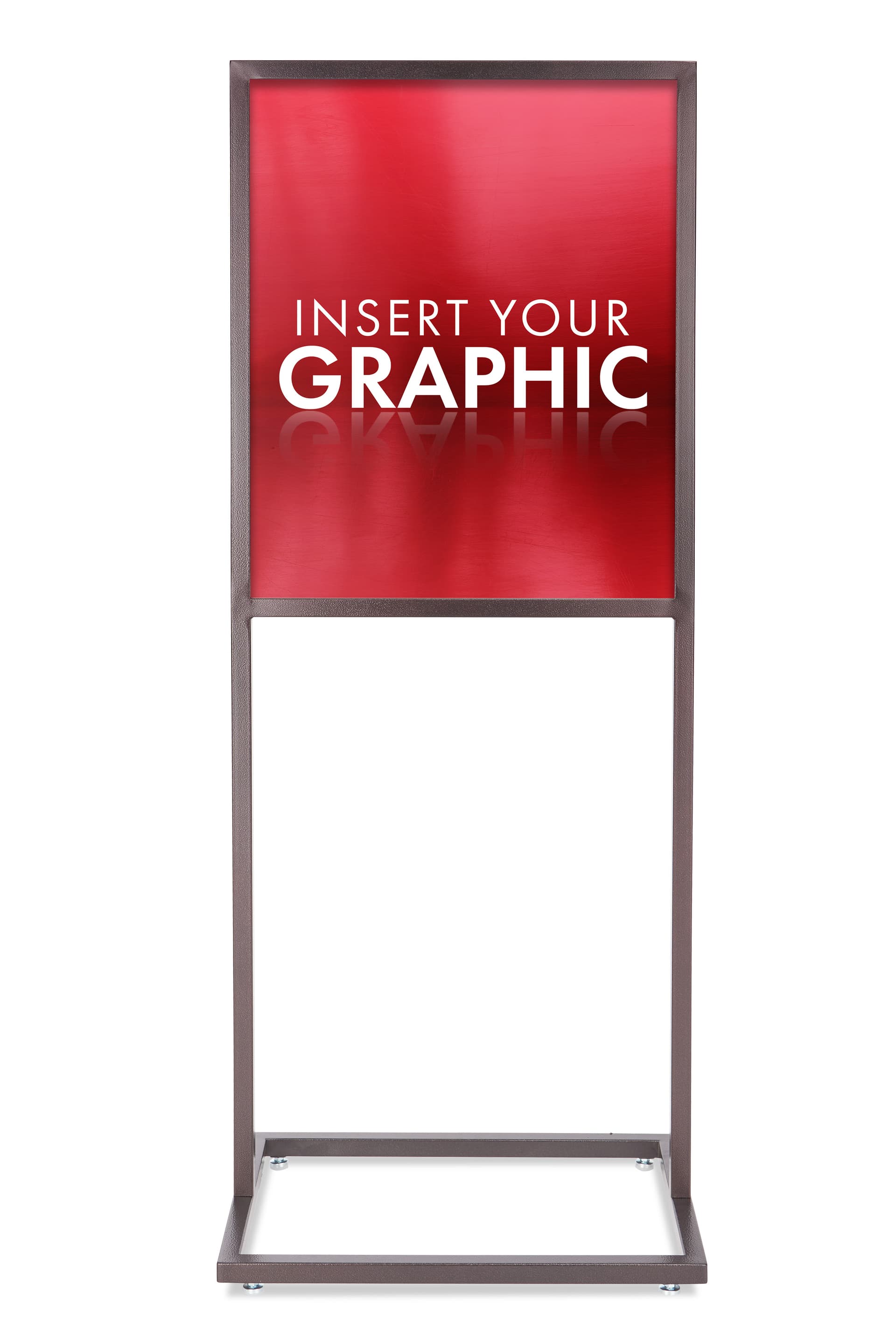 Metal sign holder for double sided posters