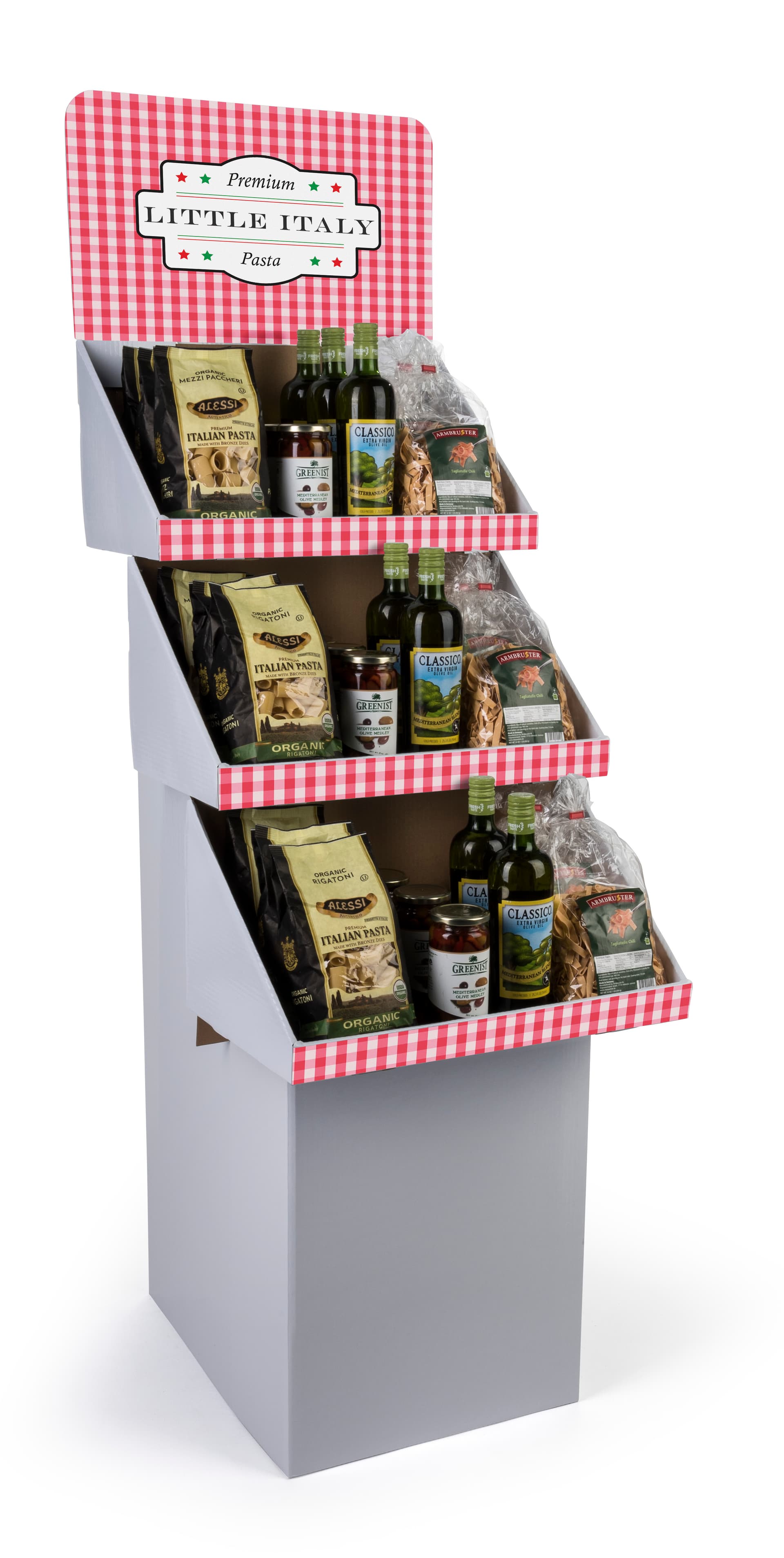 Customized 3 Tier Cardboard FSDU Display with Removable Header