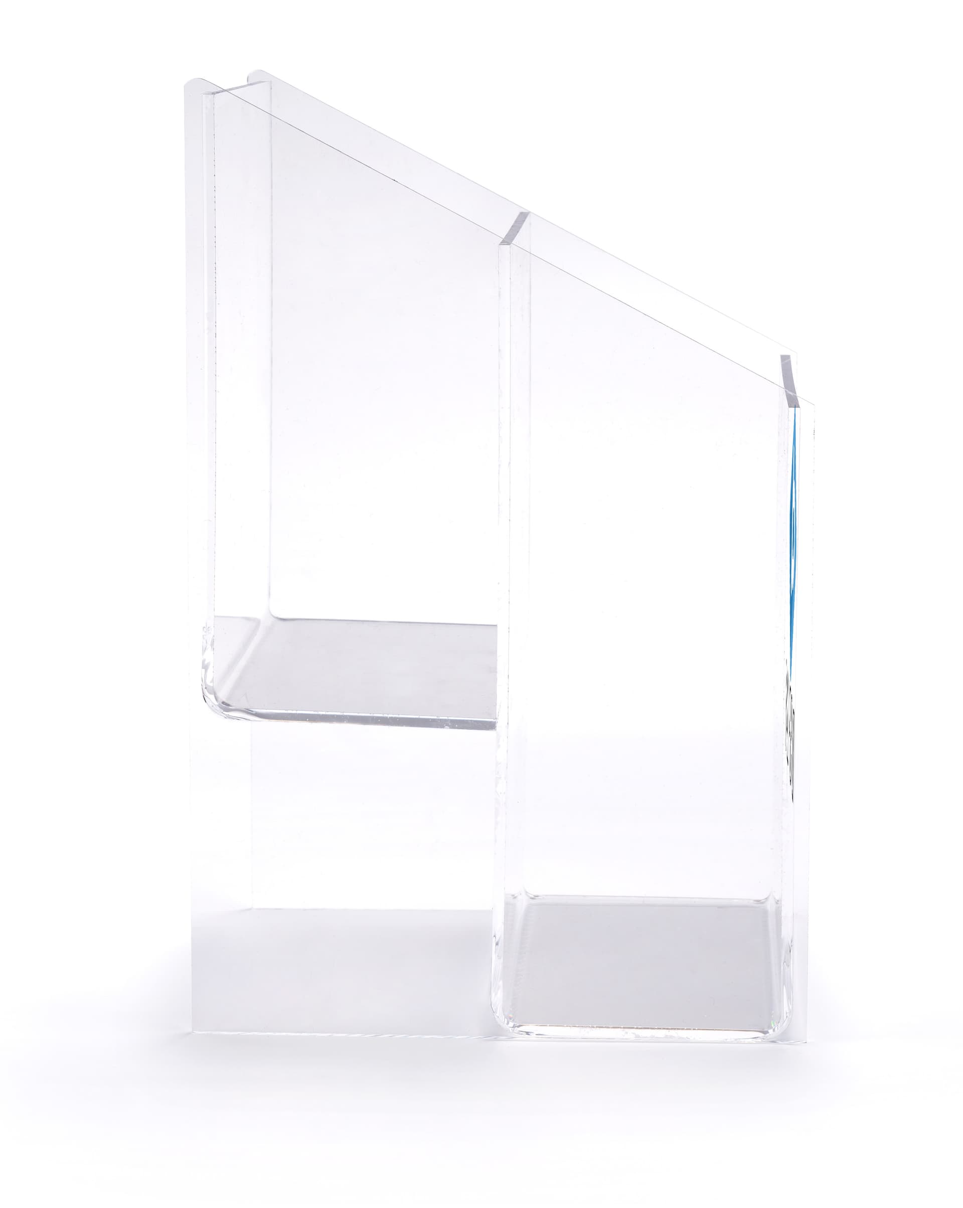 Custom printed plastic countertop booklet holder with 2-tiers