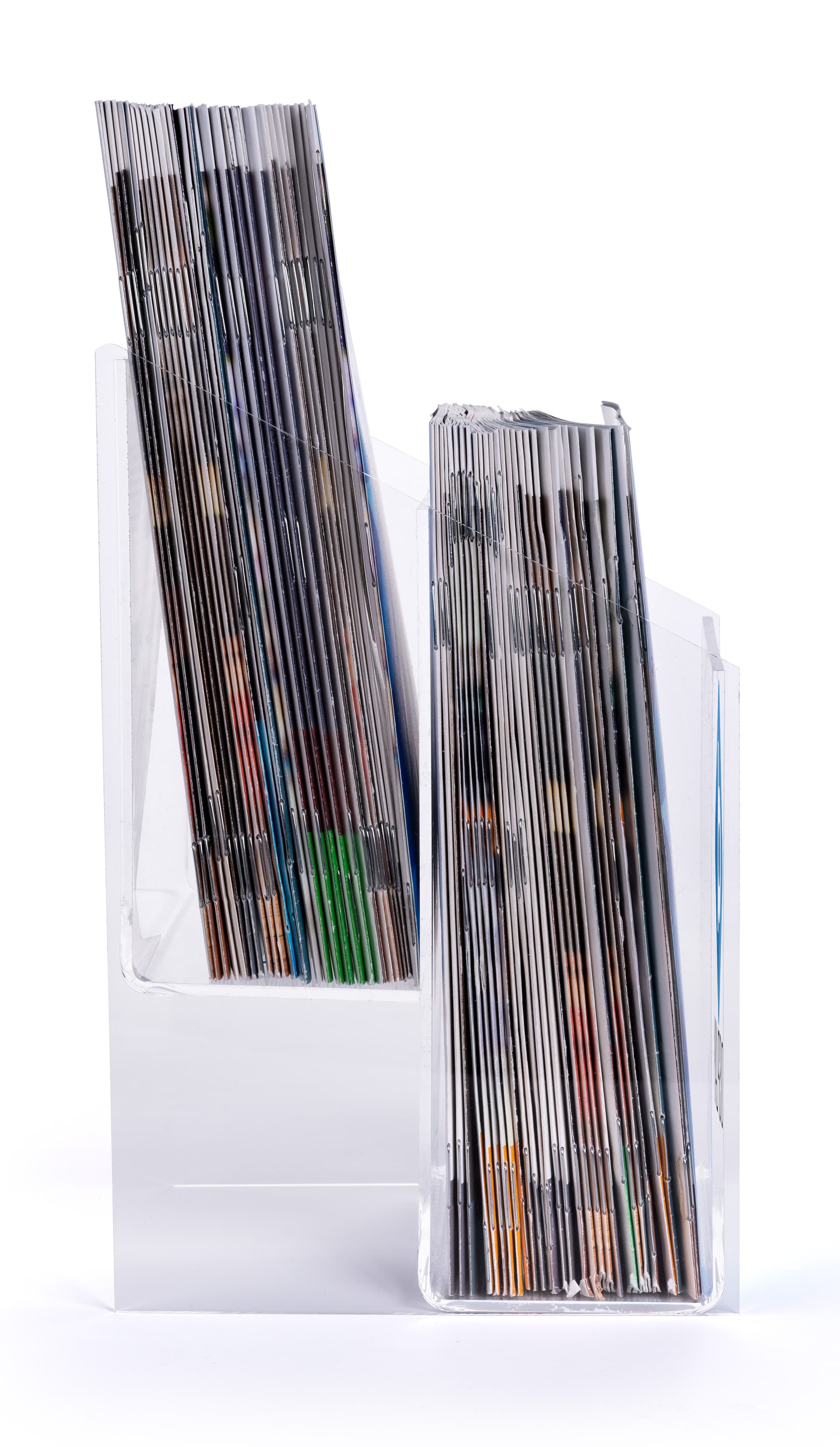 2 pocket custom printed plastic countertop booklet holder
