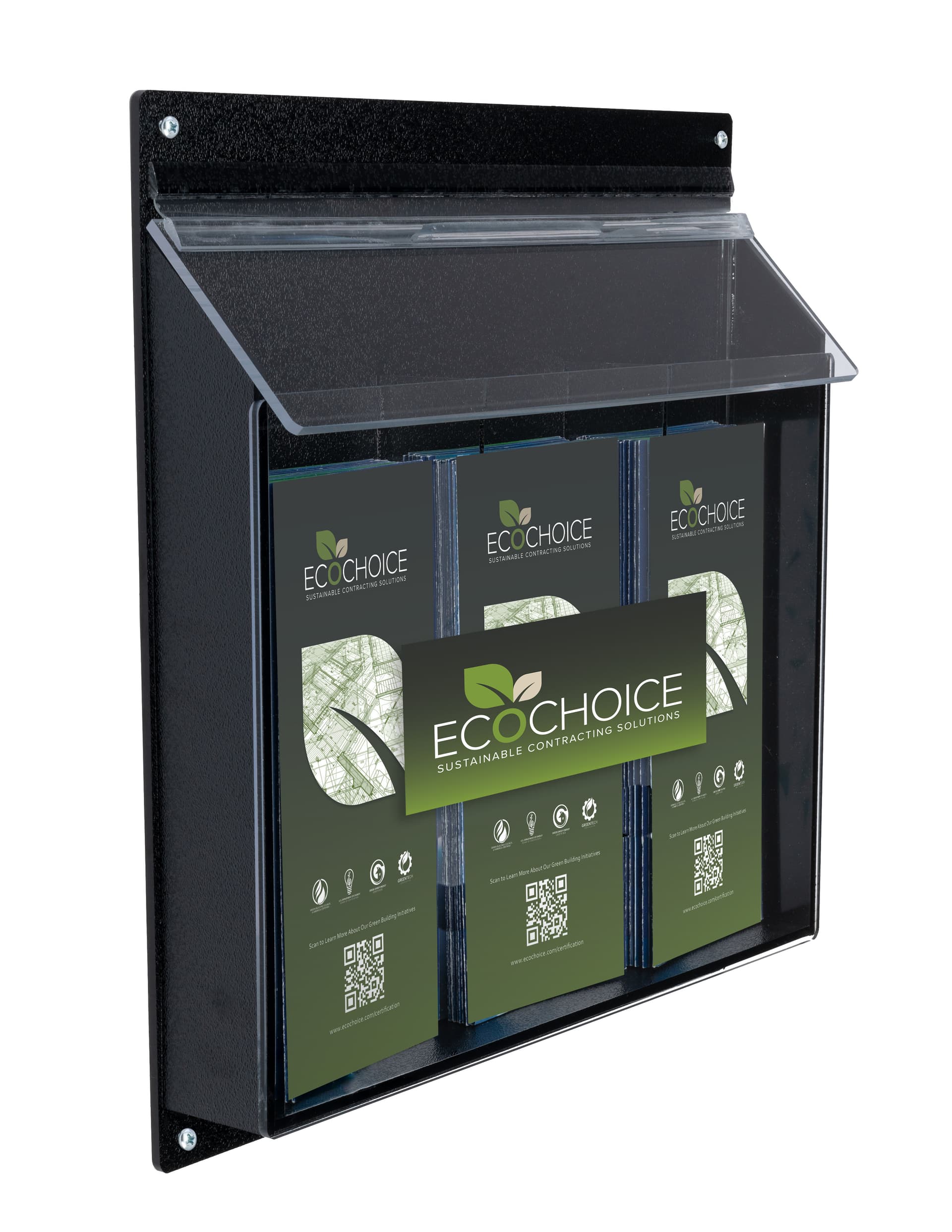 Personalized outdoor 3-pocket trifold flip-top printed brochure box