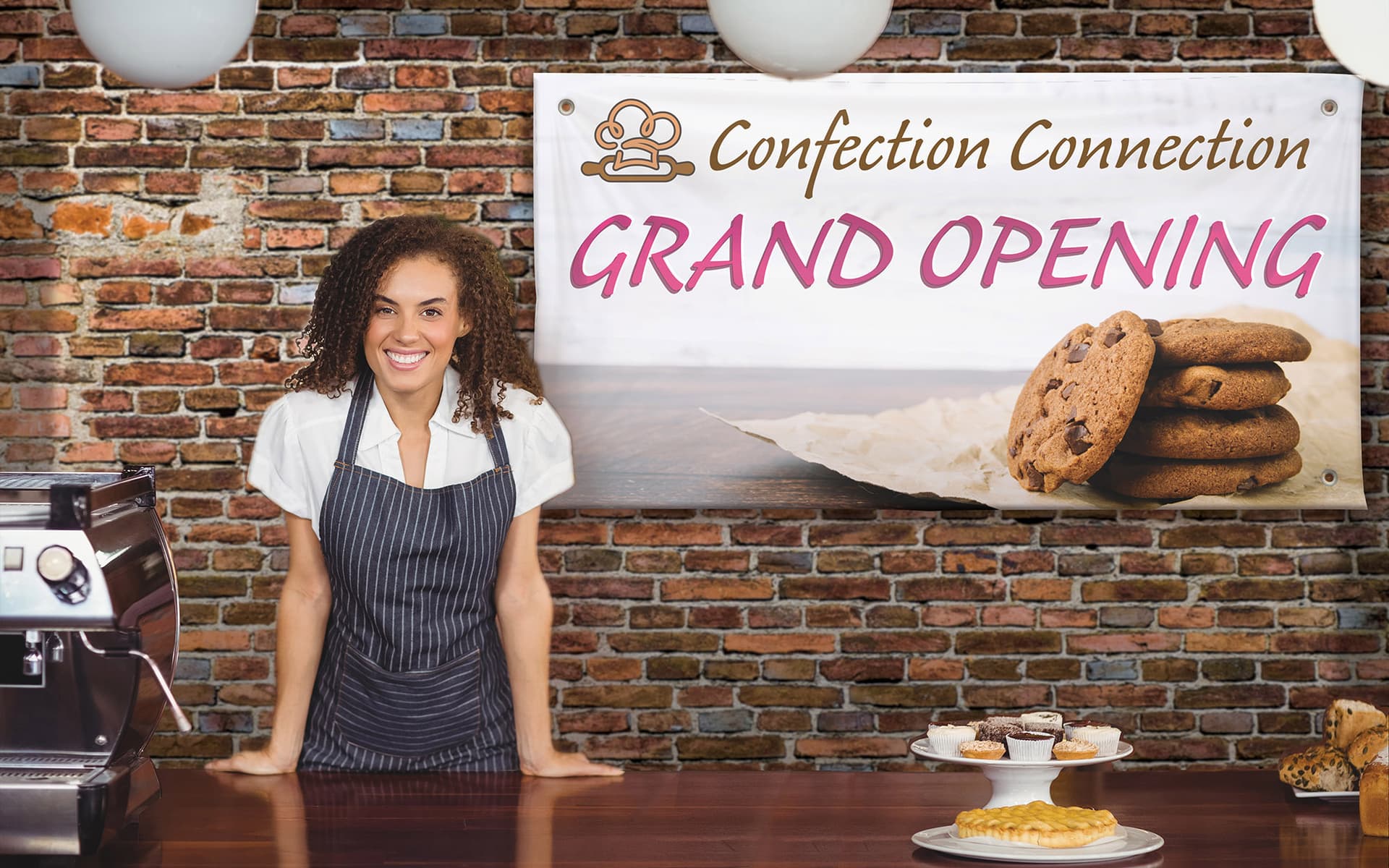 Personalized vinyl banner displays for in-store advertising
