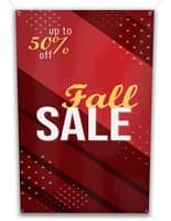 18in wide by 36in tall custom vinyl hanging banners
