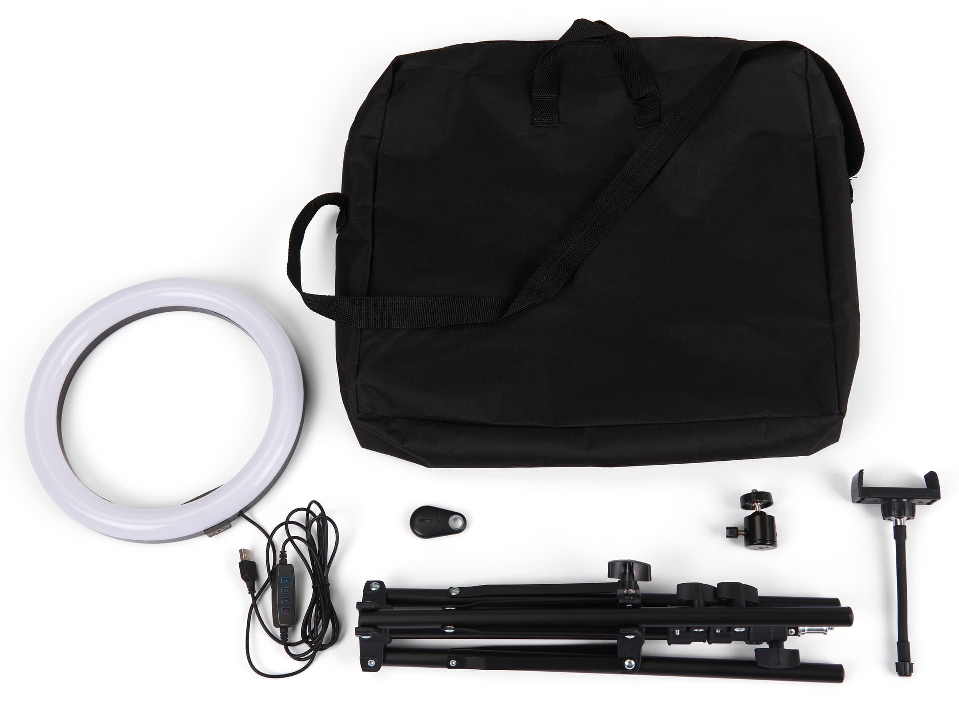 Home vlog studio kit with black canvas carry bag