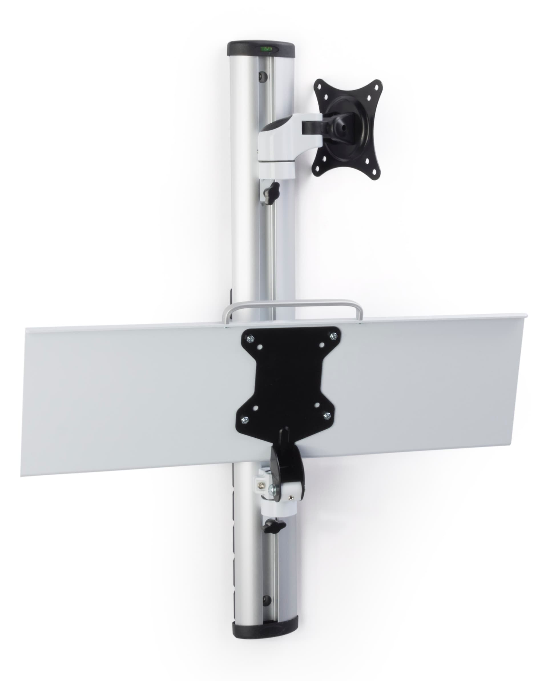 Adjustable Wall Mount Computer Station with Folding Keyboard Tray