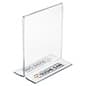 Acrylic Countertop Sign Holder, Custom Printed, T-Style, Bottom Insert - Clear 