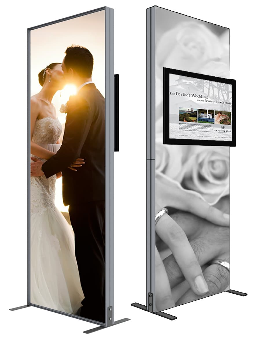 Backdrop TV Stand with Double Sided Graphics