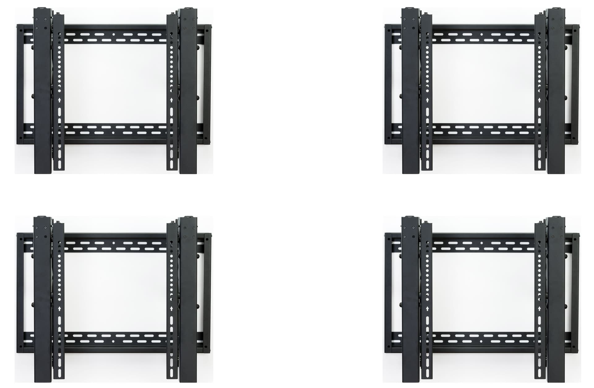 Video wall bracket 2x2 configuration with 4 mounts
