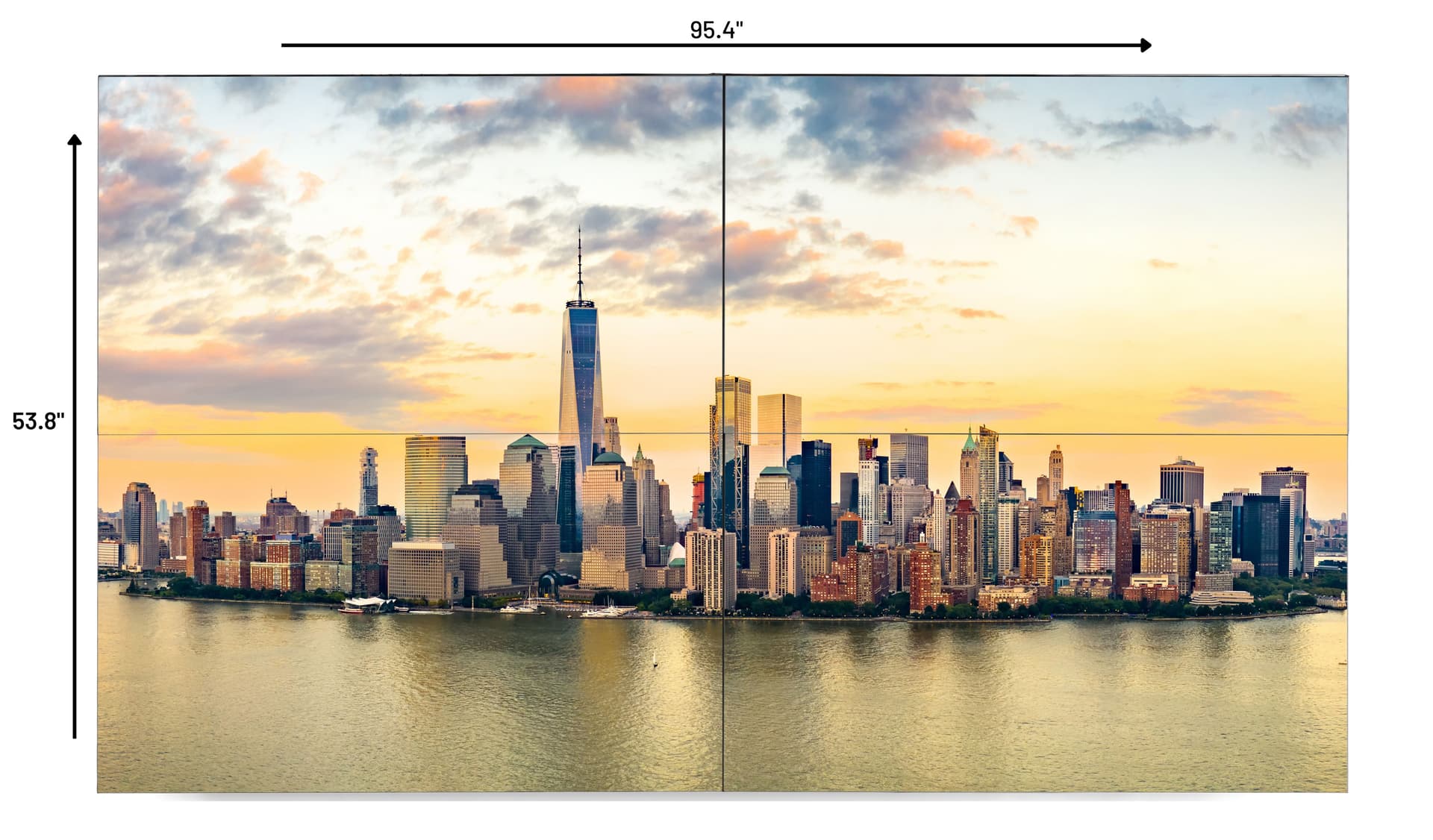 LCD video wall bundle with a 1.7mm bezel width