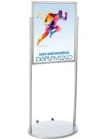 Silver 22 x 28 Wheeled Poster Stand with PVC Backer