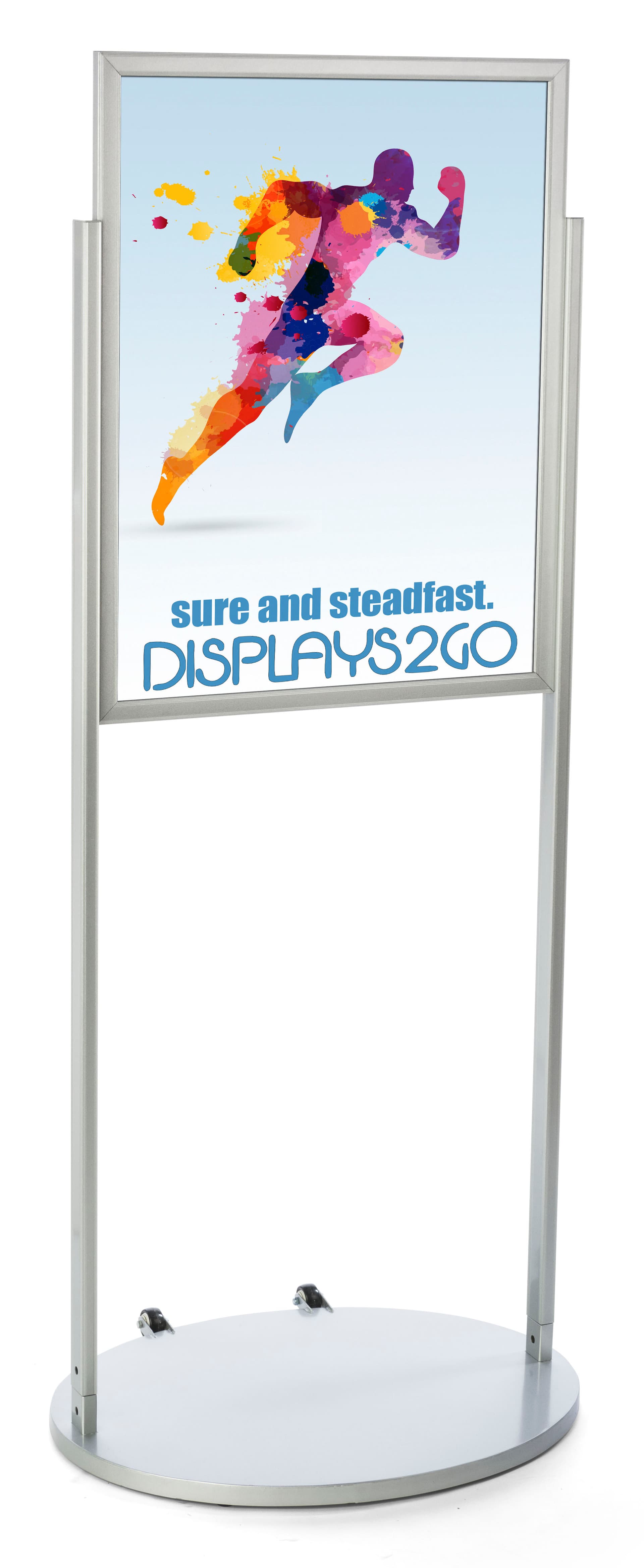 Silver 22 x 28 Wheeled Poster Stand for Graphics