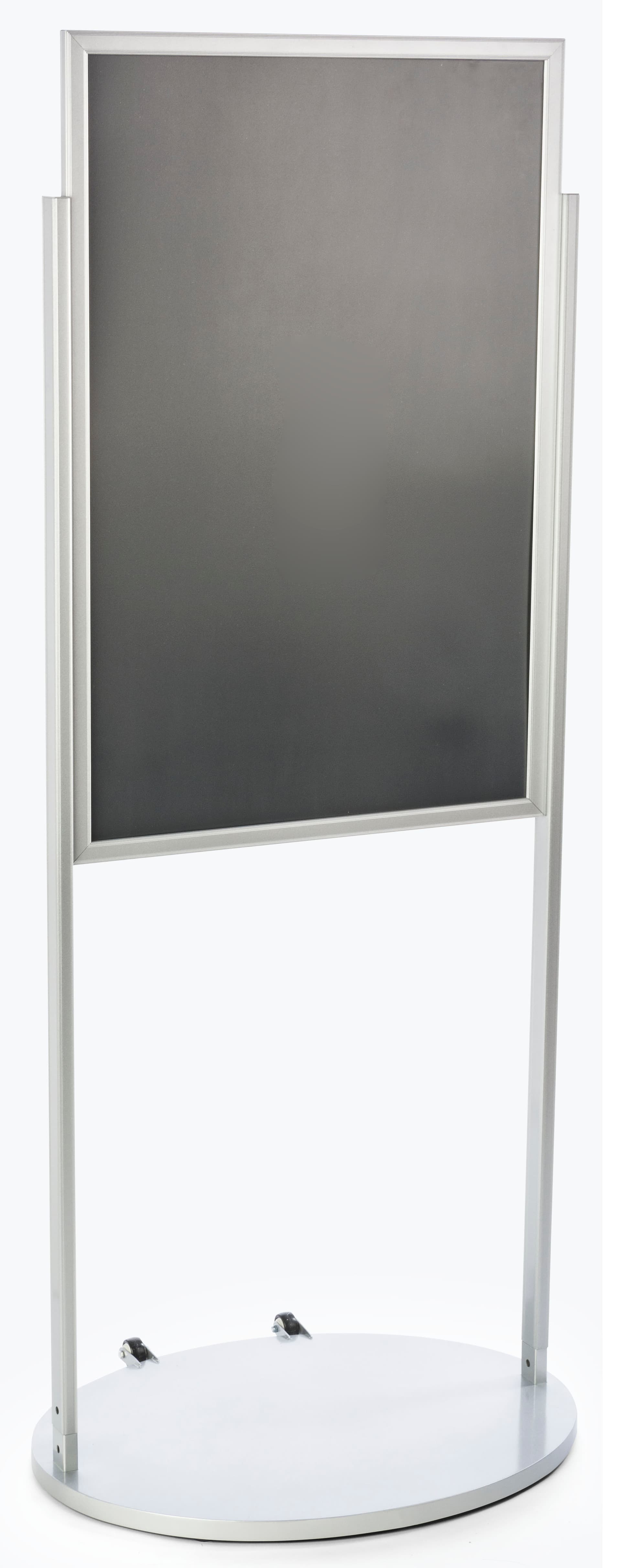 Silver 24 x 36 Poster Stand with Wheels, Powder Coated