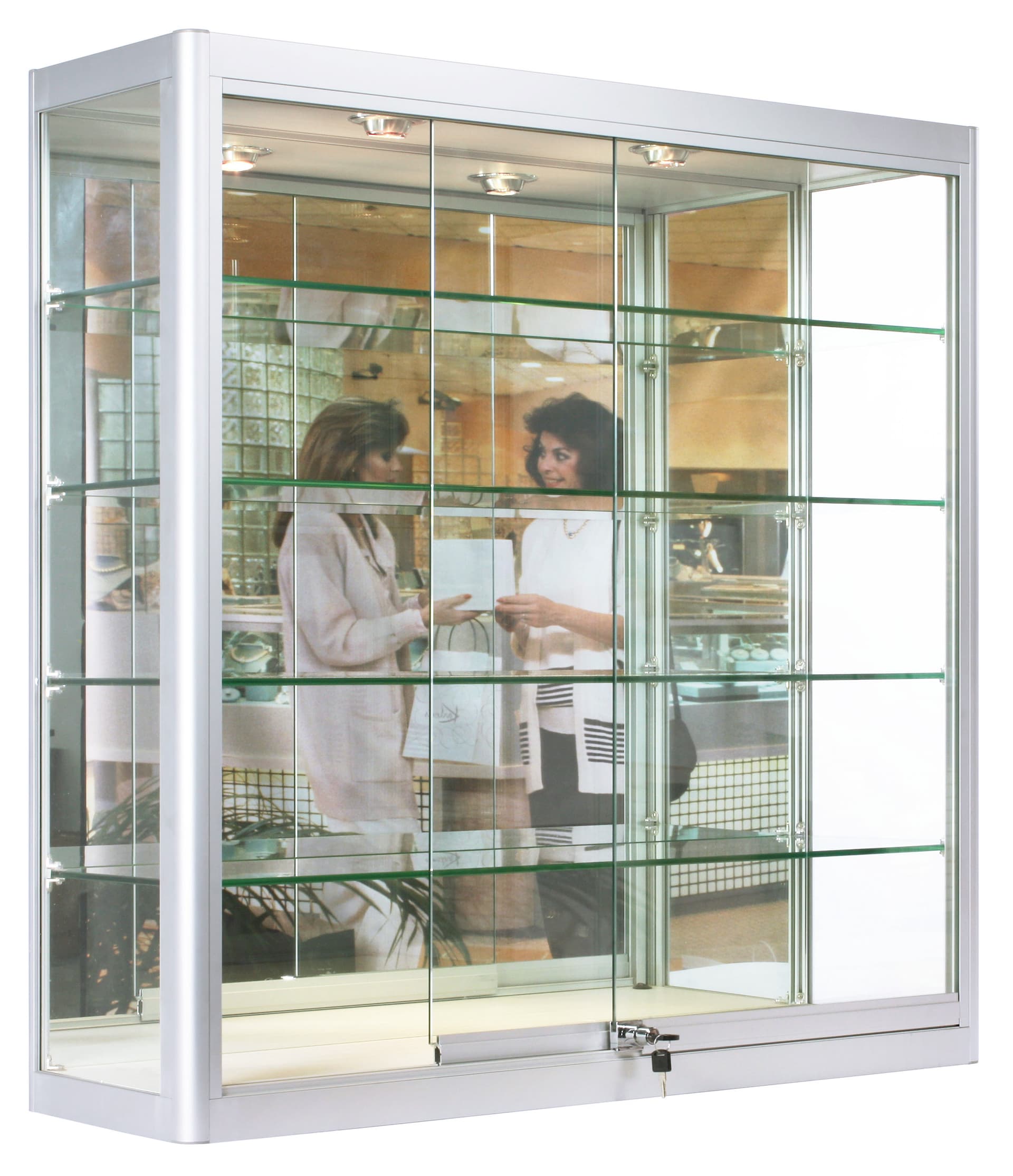 LED Wall Display Case with Plunger Lock