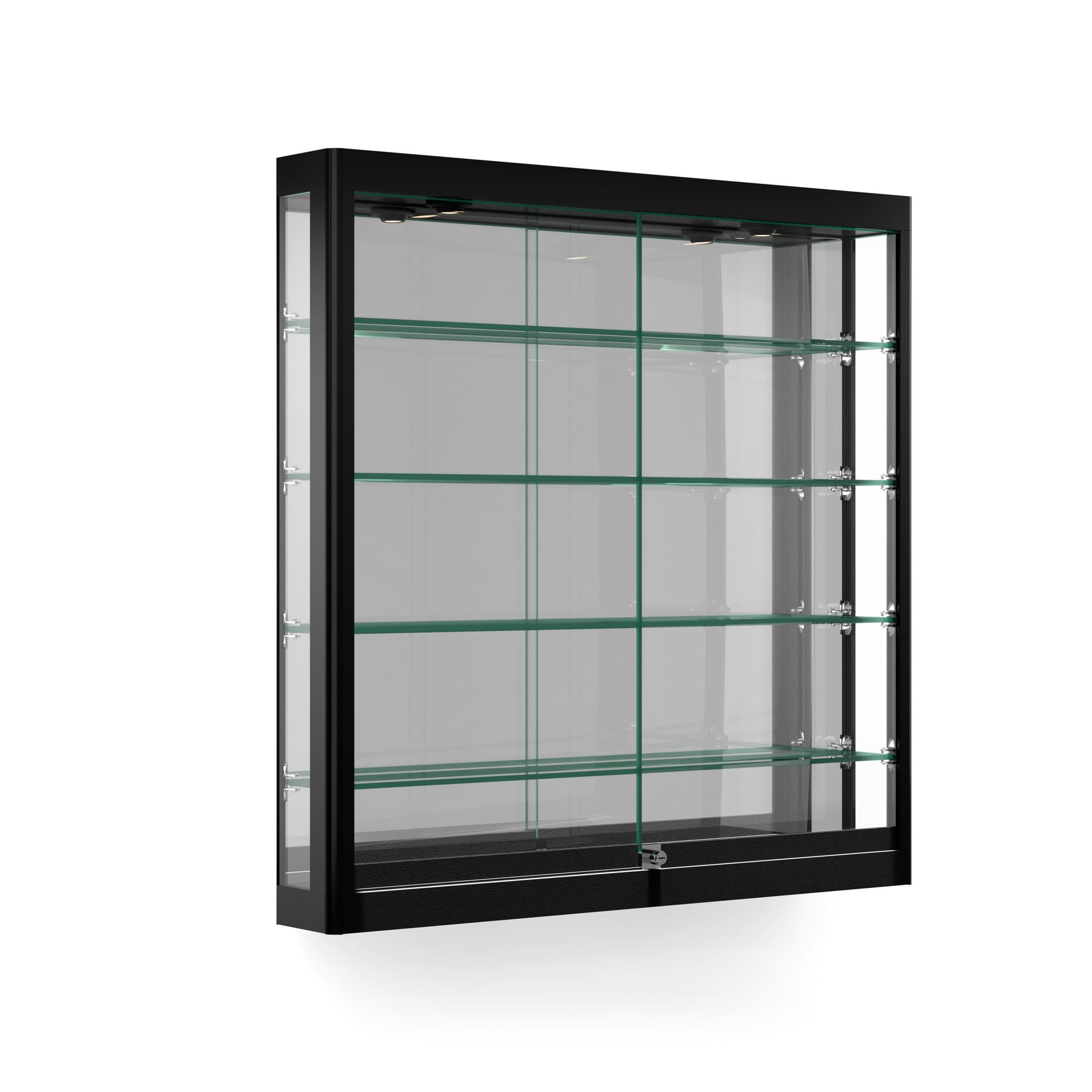 LED wall showcase with locking display