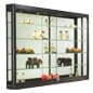 5ft. Wall Mounted Display Case w/4 Top Halogen Lights & Mirror Back, Locking - Black