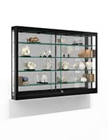 LED Wall Showcase Cabinet, Adjustable Shelves LED Wall Showcase Cabinet, Mirrored Backing