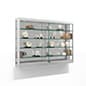 5ft. Wall Mounted Display Case w/4 Top LED Lights & Mirror Back, Locking - Silver