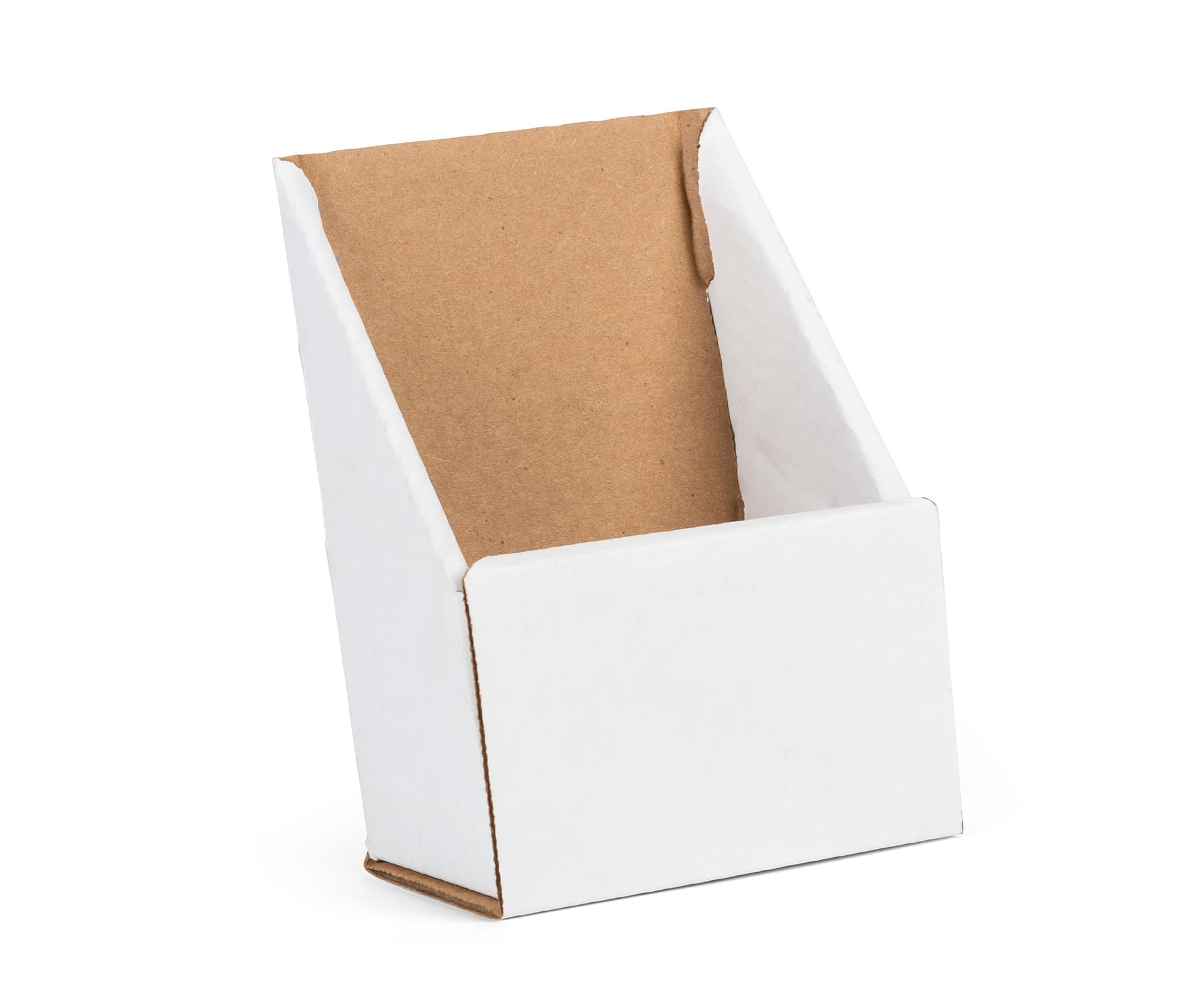 Easy-to-Fold White Cardboard Brochure Holder