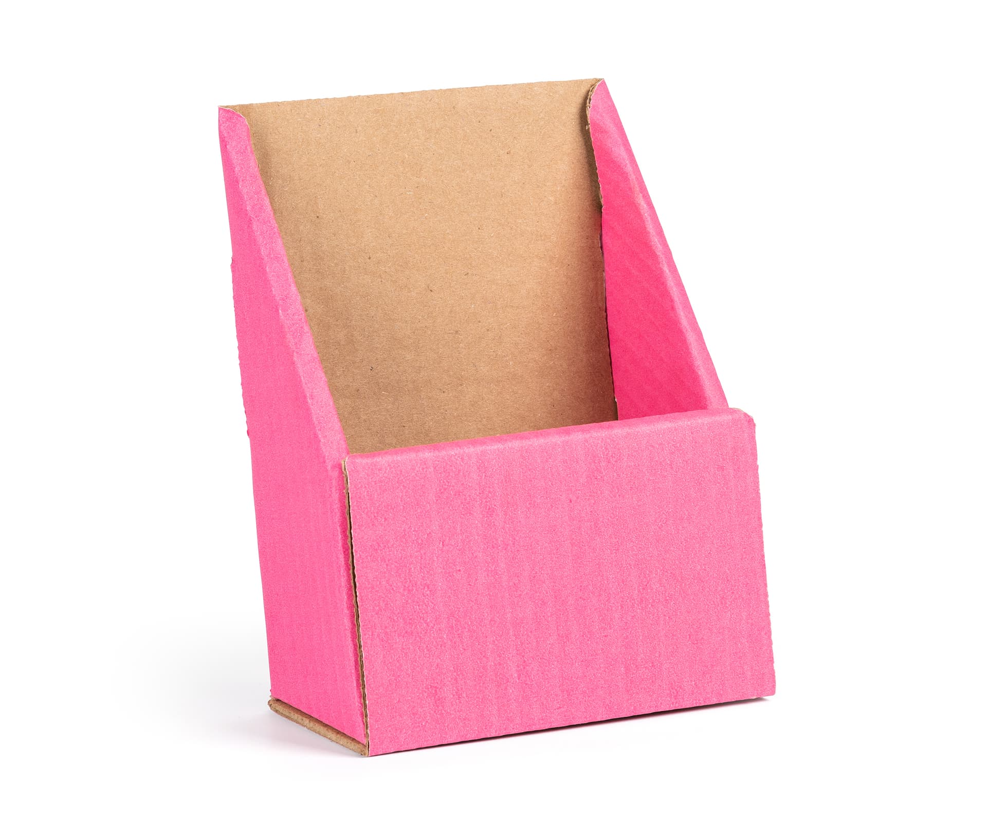 Pink cardboard brochure holders
