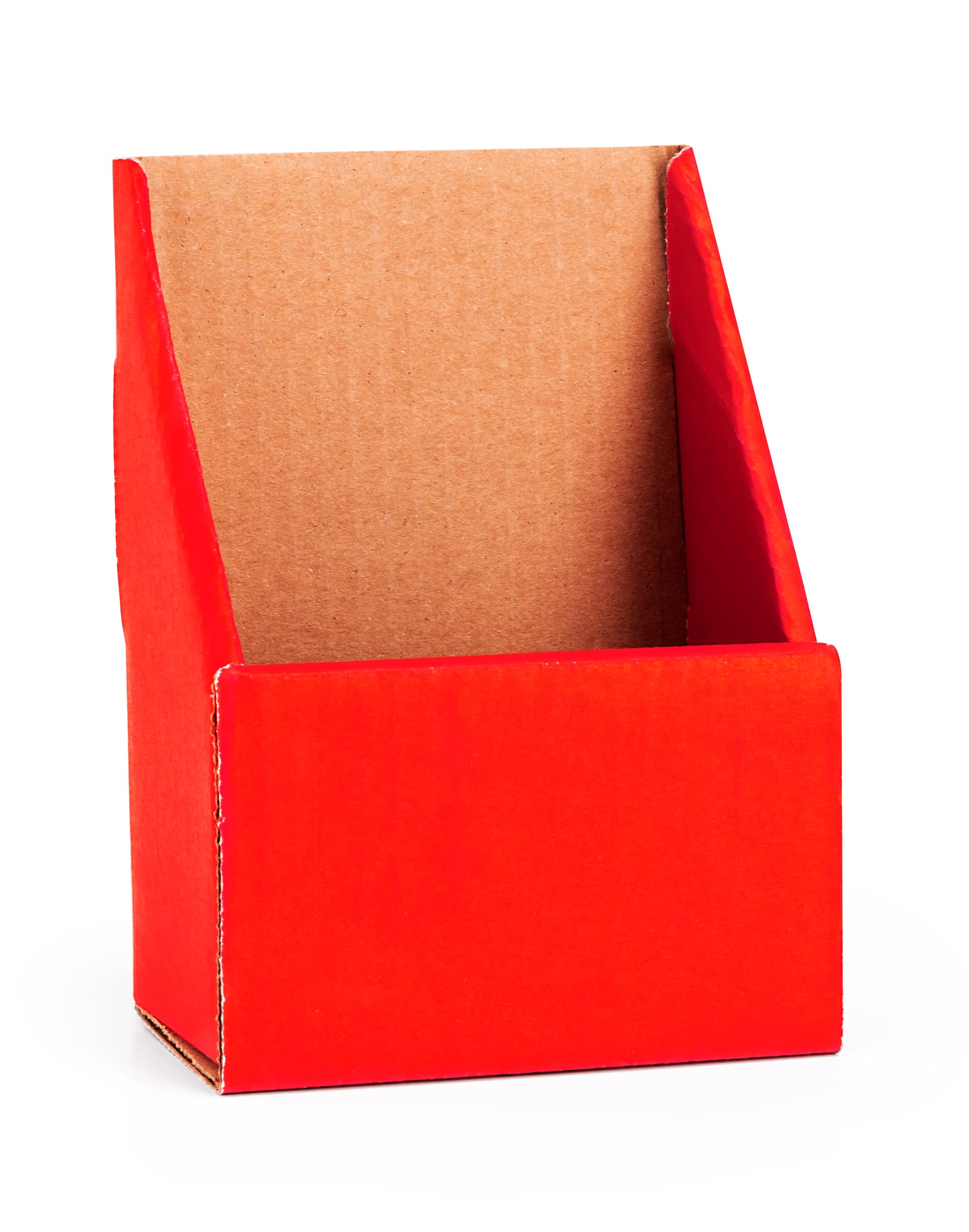 Red cardboard brochure holders